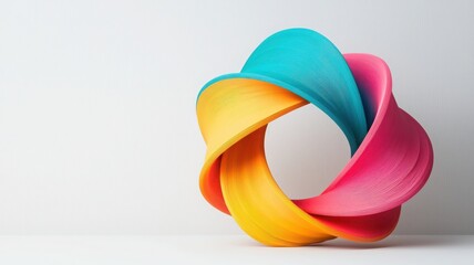 colorful abstract swirl design on white isolated background.