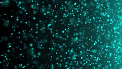 Poster - Many blue particles. Computer generated 3d render