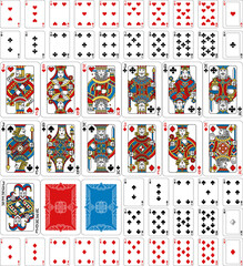 Leinwandbilder - Playing Cards Deck Full Yellow Red Blue Black