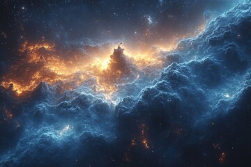 Wall Mural - interaction of dark matter and cosmic fabric in space