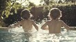 © Naturalis - Joyful Children Splashing in the Pool on a Sunny Day