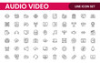 © artnazu - Audio Video Icons Pack. Thin line icons set. Flat icon collection set. Simple outline icons.