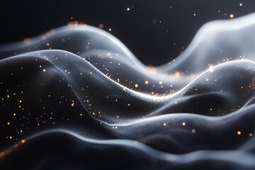 Wall Mural - abstract waves of dark matter fabric in motion