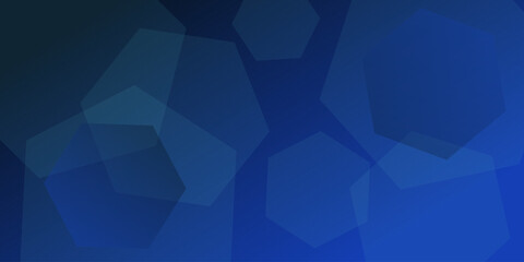 Poster - Modern blue banner design, abstract background, vibrant gradient cover image, hexagon wallpaper design