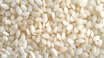 Wall Mural - Close-up of uncooked white rice grains.