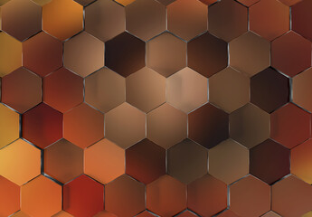 Leinwandbilder - Colorful glossy hexagons background pattern. Abstract hexagonal gradient texture. 3D rendering