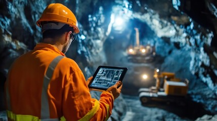 An operator monitoring a digital control system for mineral exploration, with tablet technology facilitating seamless drilling management