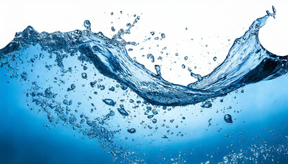 Dynamic water splash against a bright background showcasing the beauty of liquid motion and droplets