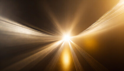 Poster - a burst of light emanating from an abstract tunnel in a dark environment during a luminous evening