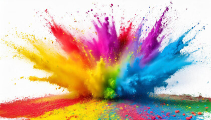 Poster - colorful explosion of powder paint creates a vibrant display during a celebration or artistic event 