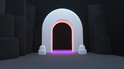 Aufkleber - Black cement studio backdrop with a dark gradient wall and surrounding space