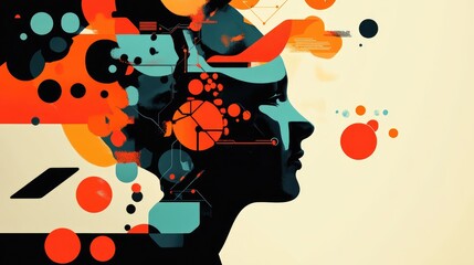 Aufkleber - Abstract Illustration Of Enhanced Perception In A Business Context Showcasing Clarity And Understanding With Neural Network Elements And Ai Generated Art