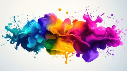 Aufkleber - Abstract wall art featuring vibrant color splashes designed as a vector background for packaging and creative projects