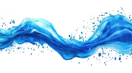 Aufkleber - Blue Wave on White Background