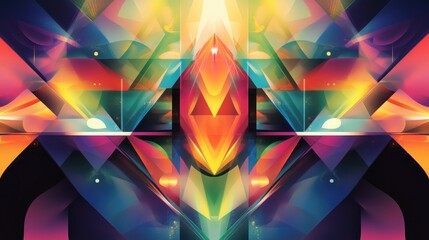 Poster - Colorful abstract geometric graphic with a fantasy 3D effect