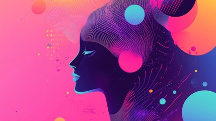 Aufkleber - Abstract Illustration Of Enhanced Perception In A Business Context Showcasing Clarity And Understanding With Neural Network Elements And Ai Generated Art