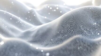 Aufkleber - Abstract background featuring white and grey dots with a futuristic wave design ideal for digital graphics and web applications