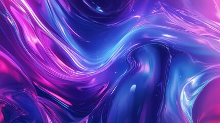 Poster - Colorful Neon Liquid Digital Art Abstract Flowing Background Design Gradient Dynamic Shape Overlay Warped Vibrant Glass Texture Holographic Wavy Transition Effect
