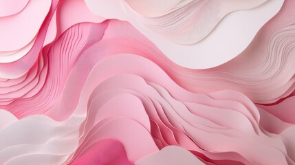 Aufkleber - Abstract pink beige paper cut wallpaper design ideal for enhancing social media content posters presentations advertising and various creative projects