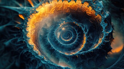 Abstract fractal fantasy design in a 3D illustration style