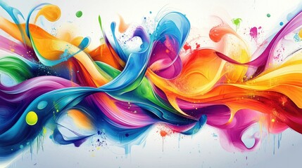 Aufkleber - Abstract mural wall painting featuring vibrant color splashes ideal for street art backgrounds in a vector format