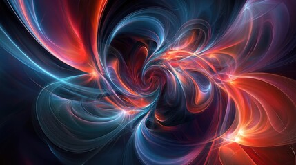 Aufkleber - Abstract digital fractal design featuring a dynamic swirling motion with fantasy elements