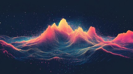Aufkleber - Abstract Digital Glitch Effect Digital Noise Video Damage Wavy Glitch Effect Pixel Distortion Colorful Data Disorder Background Futuristic Design