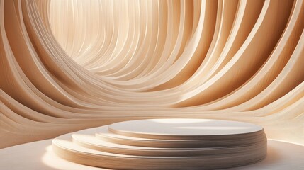 Poster - Abstract background featuring a geometric podium for product display 3D rendering