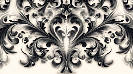 Poster - Artwork depicting an ornament featuring black and white elements