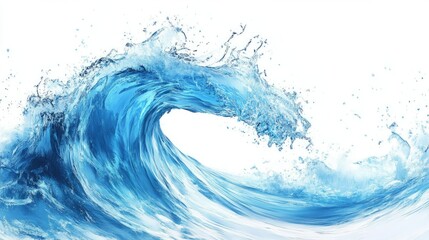 Aufkleber - Blue Wave on White Background