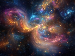 Poster - Abstract digital fractal pattern showcasing a fantasy space theme