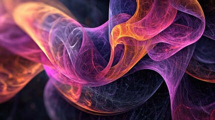 Aufkleber - Abstract forms on a dark backdrop Surreal fractal pattern