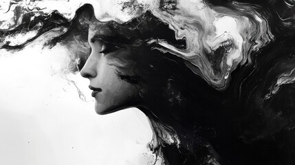 Aufkleber - Artwork featuring a blend of black and white elements