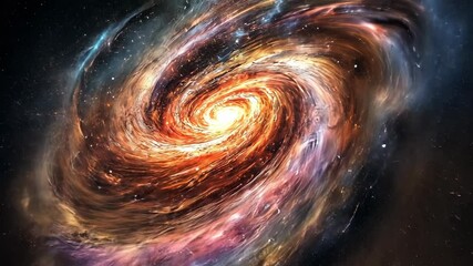 Wall Mural - A colorful spiral galaxy swirls in the vastness of space, a mesmerizing display of cosmic beauty