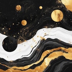 Aufkleber - Black And Gold Marble Abstract Background Abstract Palm Sky Background Black White And Gold Marble Rock Texture Banner Background Design