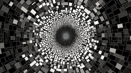 Aufkleber - Abstract geometric element with concentric radial design radiating in an intricate pattern
