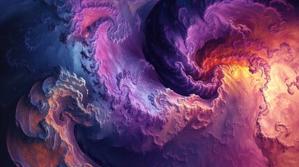 Poster - Abstract digital fractal featuring a decorative fantasy design template