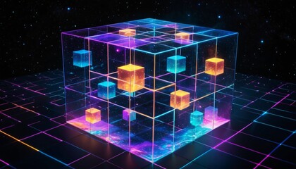 Holographic Cube Matrix background