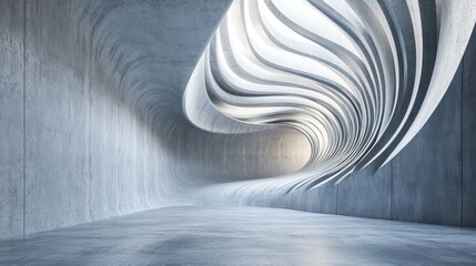 Aufkleber - Abstract curved interior design in architectural background 3D rendering