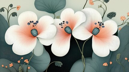Aufkleber - Abstract Floral Composition in Soft Sweet Tones Macro Perspective Concept for Wedding Card Design