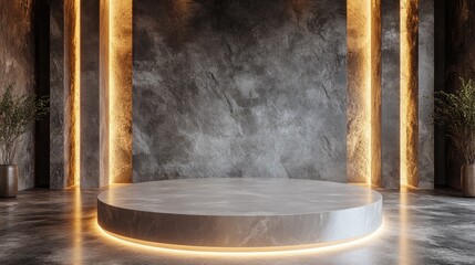 Aufkleber - Abstract Podium Platform for Product Presentation 3D Rendering