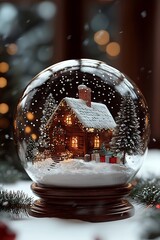 Aufkleber - christmas scene snow globe, octane render : Generative AI