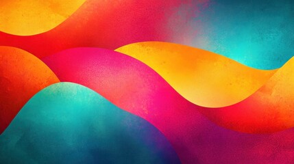 Poster - Abstract colorful waves in vibrant hues create a dynamic and energetic visual composition.