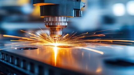 Laser Cutting Process in Industrial Setting