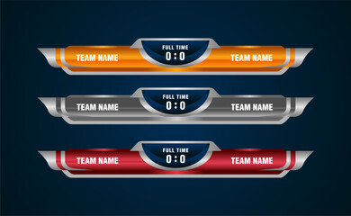 scoreboard broadcast sport lower thirds vector template design sport game soccer football,futsal,bas