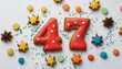 © Kim de Been - Decorated cookie, number 47, image for birthday or anniversary celebration