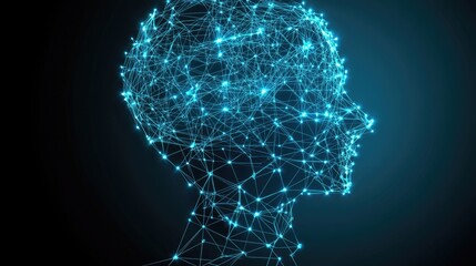 Poster - Futuristic AI interface background with data streams and neural connections, illustrating advanced artificial intelligence technology.