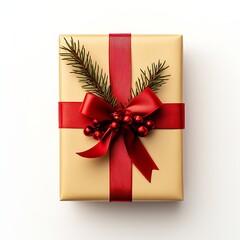 estive gift box isolated on white, top view : Generative AI