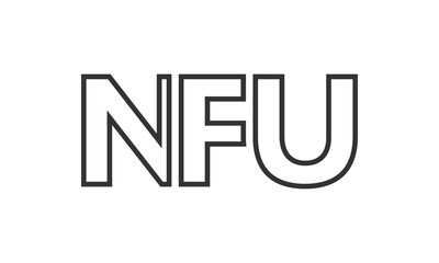 Poster - NFU logo design template with strong and modern bold text. Initial based vector logotype featuring simple and minimal typography. Trendy company identity.