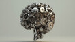© Sahraya - A captivating 3D render illustration depicting a human brain constructed entirely from an array of intricate mechanical parts.